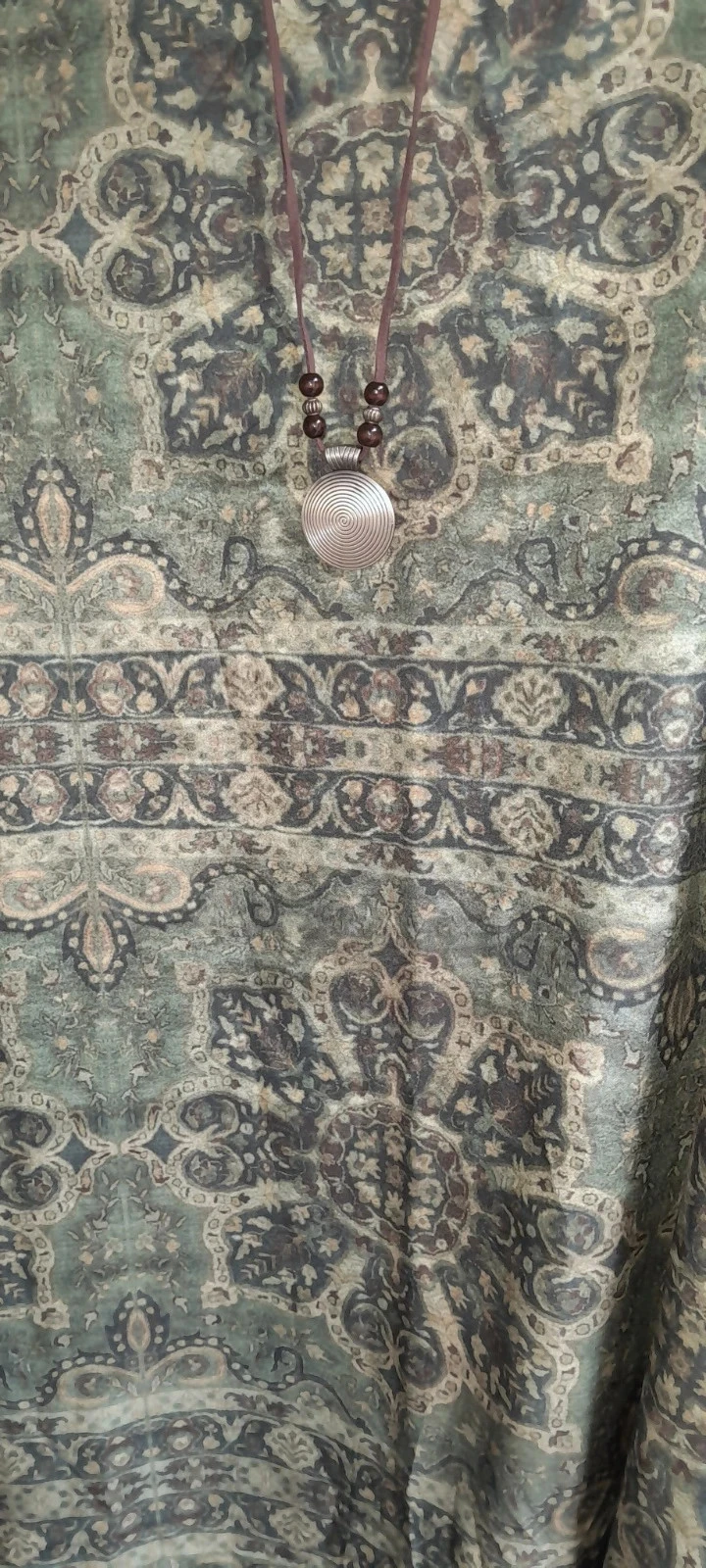 Vestido longo estilo kaftan/boho, tons variados de verde, Tamanho 5XL – photo 3